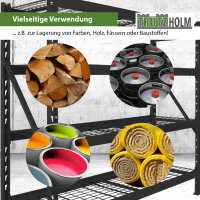 4x Schwerlastregal Enno 180x190x60 cm 3200 kg Stahl Stecksystem 4 Gitterböden Lagerregal Pickregal