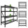 4x Schwerlastregal Enno 180x190x60 cm 3200 kg Stahl Stecksystem 4 Gitterböden Lagerregal Pickregal