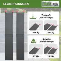 TRUTZHOLM 2x Auffahrrampe klappbar Alu 205 cm Traglast 680 kg Motorradrampe Rampe geriffelt schwarz