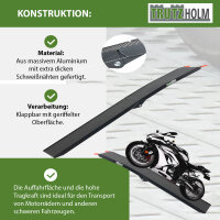 TRUTZHOLM 2x Auffahrrampe klappbar Alu 205 cm Traglast 680 kg Motorradrampe Rampe geriffelt schwarz