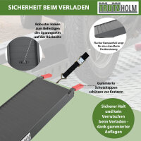 TRUTZHOLM 2x Auffahrrampe klappbar Alu 205 cm Traglast 680 kg Motorradrampe Rampe geriffelt schwarz