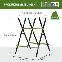 Sägebock Holzsägebock Stahl 3-fach verstellbar für Holz sägen Forstarbeit klappbar