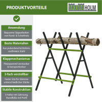 Sägebock Holzsägebock Stahl 3-fach verstellbar für Holz sägen Forstarbeit klappbar