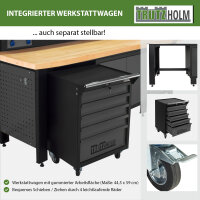 Werkstattwand Werkstatteinrichtung 500 cm LED Werkstattschranksystem mit Werkstattwagen