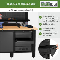 Werkstattwand Werkstatteinrichtung 500 cm LED Werkstattschranksystem mit Werkstattwagen