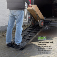 TRUTZHOLM 2x Auffahrrampe Alu 2-fach klappbar 199 cm Traglast 680 kg Verladerampe gelocht schwarz