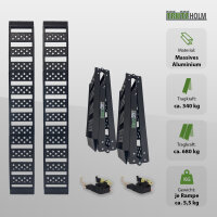 TRUTZHOLM 2x Auffahrrampe Alu 2-fach klappbar 199 cm Traglast 680 kg Verladerampe gelocht schwarz