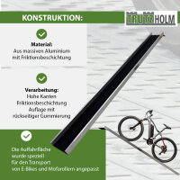 TRUTZHOLM 1x Auffahrschiene 183 cm 50 kg Alu grau starr Anti-Rutsch Beschichtung E-Bike kleine Mofas