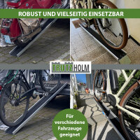 TRUTZHOLM 1x Auffahrschiene 183 cm 50 kg Alu grau starr Anti-Rutsch Beschichtung E-Bike kleine Mofas