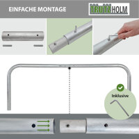 Absperrbügel 200 x 75 cm Stahl feuerverzinkt Ø 60 mm zum Einbetonieren Fahrradanlehnbügel