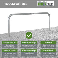 Absperrbügel 200 x 75 cm Stahl feuerverzinkt Ø 60 mm zum Einbetonieren Fahrradanlehnbügel