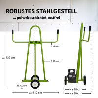 Plattenwagen Stahl Tragkraft 300 kg gummierte Auflage Vollgummiräder Plattentransportwagen in Grün