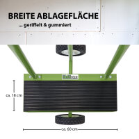 Plattenwagen Stahl Tragkraft 300 kg gummierte Auflage Vollgummiräder Plattentransportwagen in Grün