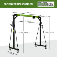 Portalkran mit Laufkatze Tragkraft 1 t Stahl Hubhöhe 2400 - 3600 mm Durchfahrtsbreite Kran 2400 mm