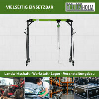 Portalkran mit Laufkatze Tragkraft 1 t Stahl Hubhöhe 2400 - 3600 mm Durchfahrtsbreite Kran 2400 mm