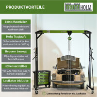 Portalkran mit Laufkatze Tragkraft 1 t Stahl Hubhöhe 2400 - 3600 mm Durchfahrtsbreite Kran 2400 mm