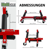 Rangierhilfe PKW hydraulisch Tragkraft 680 kg für Reifenbreite bis 30 cm Wagenheber mit PVC-Auflagen
