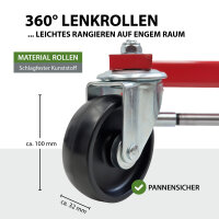 Rangierhilfe PKW hydraulisch Tragkraft 680 kg für Reifenbreite bis 30 cm Wagenheber mit PVC-Auflagen