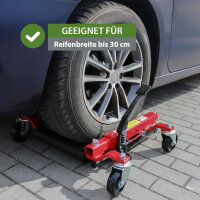 Rangierhilfe PKW hydraulisch Tragkraft 680 kg für Reifenbreite bis 30 cm Wagenheber mit PVC-Auflagen