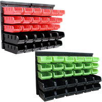 Stapelboxen mit Wandregal 32 tlg, Kleinteilemagazin