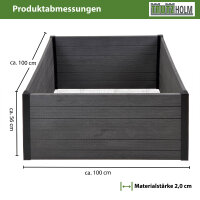 Hochbeet Beeteinfassung mit Wühlmausgitter 100x100x56 cm ca. 516 Liter Holzoptik Komposter