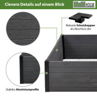 Hochbeet Beeteinfassung mit Wühlmausgitter 100x100x56 cm ca. 516 Liter Holzoptik Komposter