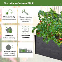 Hochbeet Beeteinfassung mit Wühlmausgitter 100x100x56 cm ca. 516 Liter Holzoptik Komposter