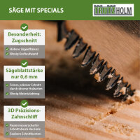 Japansäge Kataba Karbonstahl 265 mm Sägeblatt Stärke 0,6 mm 3D Zahnschliff flexible biegsame Zugsäge