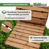 2x Holzpfad ausrollbar 250x43x2 cm rustikales Tannenholz Anti-Rutsch Oberfläche wetterfester Holzweg