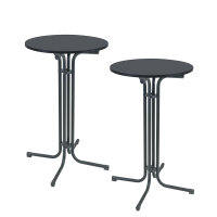 2x Stehtisch klappbar Ø 70 cm Höhe 110 cm Stahl Gastrotisch Partytisch Bistrotisch in Anthrazit