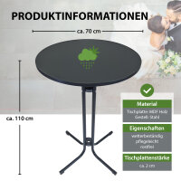 2x Stehtisch klappbar Ø 70 cm Höhe 110 cm Stahl Gastrotisch Partytisch Bistrotisch in Anthrazit