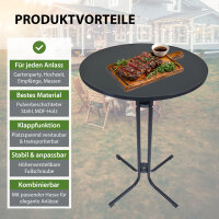 2x Stehtisch klappbar Ø 70 cm Höhe 110 cm Stahl Gastrotisch Partytisch Bistrotisch in Anthrazit