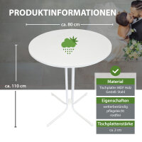 2x Stehtisch klappbar Ø 80 cm Höhe 110 cm Stahl Gastrotisch Partytisch Bistrotisch Tisch in Weiß