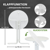2x Stehtisch klappbar Ø 80 cm Höhe 110 cm Stahl Gastrotisch Partytisch Bistrotisch Tisch in Weiß