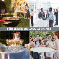 2x Stehtisch klappbar Ø 80 cm Höhe 110 cm Stahl Gastrotisch Partytisch Bistrotisch Tisch in Weiß