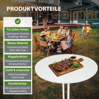 2x Stehtisch klappbar Ø 80 cm Höhe 110 cm Stahl Gastrotisch Partytisch Bistrotisch Tisch in Weiß