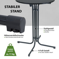 2x Stehtisch klappbar Ø 80 cm Höhe 110 cm Stahl Gastrotisch Partytisch Bistrotisch in Anthrazit
