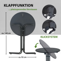 2x Stehtisch klappbar Ø 80 cm Höhe 110 cm Stahl Gastrotisch Partytisch Bistrotisch in Anthrazit