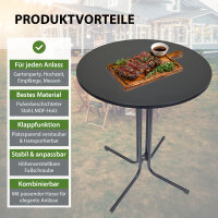 2x Stehtisch klappbar Ø 80 cm Höhe 110 cm Stahl Gastrotisch Partytisch Bistrotisch in Anthrazit