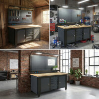Werkstattwand Profiline XL 200 x 73 cm Stahl massive...