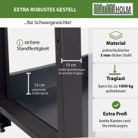 Werkbank Profiline XXL 170x69 cm 1000 kg Traglast freistehender Werkstatttisch mit Hartholzplatte