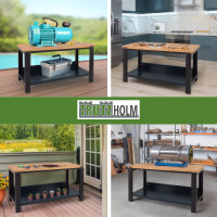 Werkbank Profiline XXL 170x69 cm 1000 kg Traglast freistehender Werkstatttisch mit Hartholzplatte
