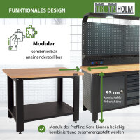 Werkbank Profiline XL freistehend 110 x 65 cm 600 kg Stahl Werktisch mit massiver Holzarbeitsplatte