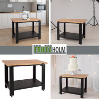 Werkbank Profiline XL freistehend 110 x 65 cm 600 kg Stahl Werktisch mit massiver Holzarbeitsplatte