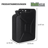 2x Benzinkanister Kraftstoffkanister Metall 20 Liter Hammerschlag Schwarz inkl. Ausgießer + Halter