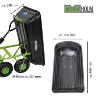 Gartenwagen kippbar 300 kg Transportwagen mit Luftreifen 75 L Kunststoffwanne Handwagen Hof Garten