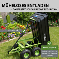 Gartenwagen kippbar 300 kg Transportwagen mit Luftreifen 75 L Kunststoffwanne Handwagen Hof Garten