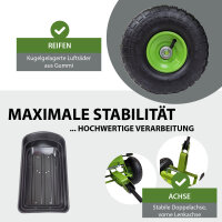 Gartenwagen kippbar 300 kg Transportwagen mit Luftreifen 75 L Kunststoffwanne Handwagen Hof Garten