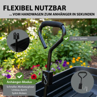 Gartenwagen kippbar 300 kg Transportwagen mit Luftreifen 75 L Kunststoffwanne Handwagen Hof Garten