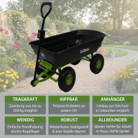 Gartenwagen kippbar 300 kg Transportwagen mit Luftreifen 75 L Kunststoffwanne Handwagen Hof Garten